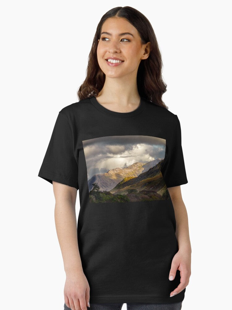 A storm in the sky and the beautiful Connemara Mountains in Galway, Ireland Essential T-Shirt