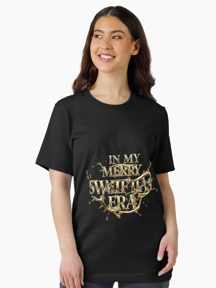 "In My Merry Swiftmas Era Celebrate Swiftmas with Style" Essential T-Shirt