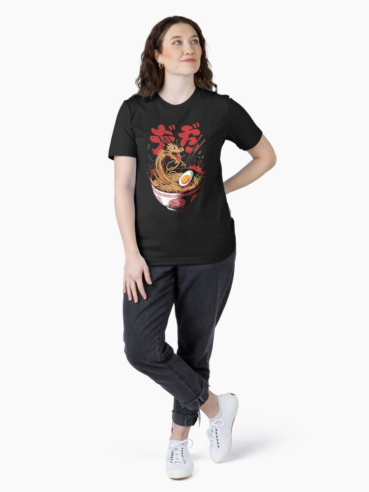 Dragon Japanese Ramen Noodles Bowl Kawaii Anime Men Women Essential T-Shirt Style002