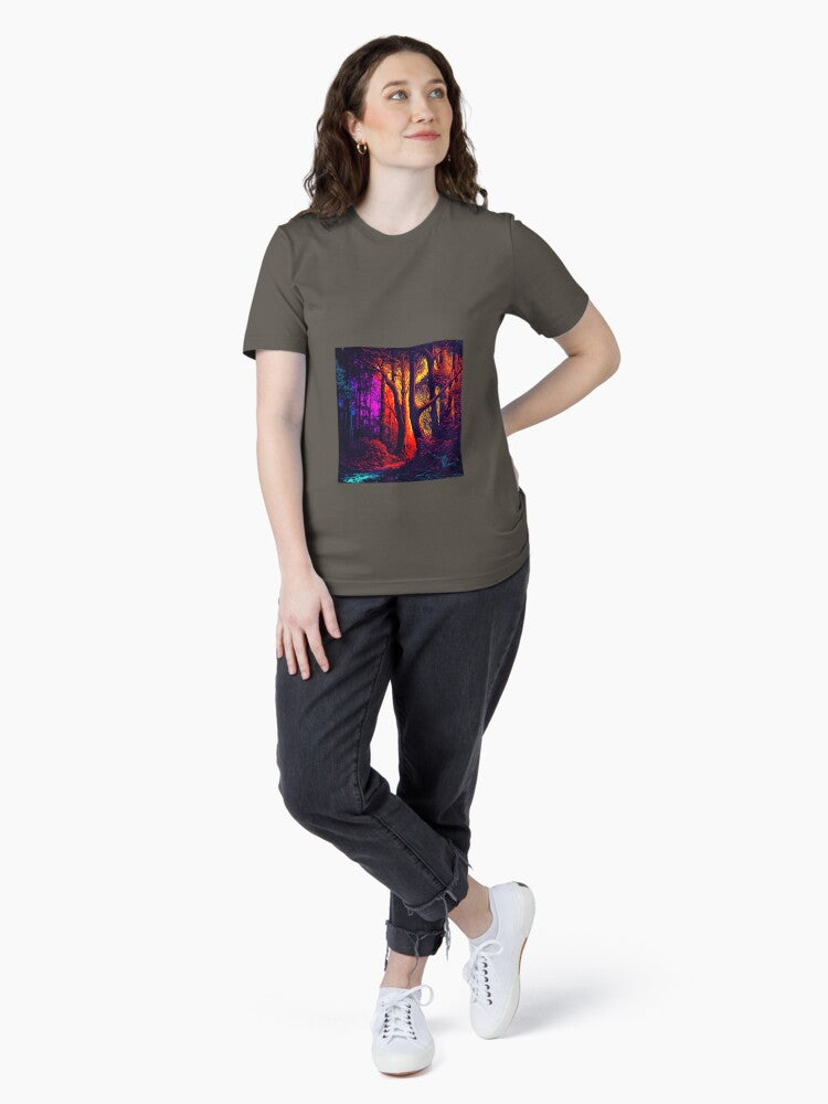 Abstract art of forest lit with psychedelic vibrant colors Essential T-Shirt