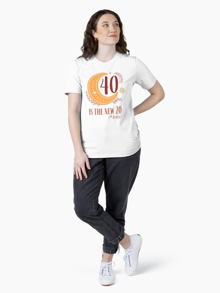 40 Is The New 20 (x twice) 40th Birthday Typography Essential T-Shirt