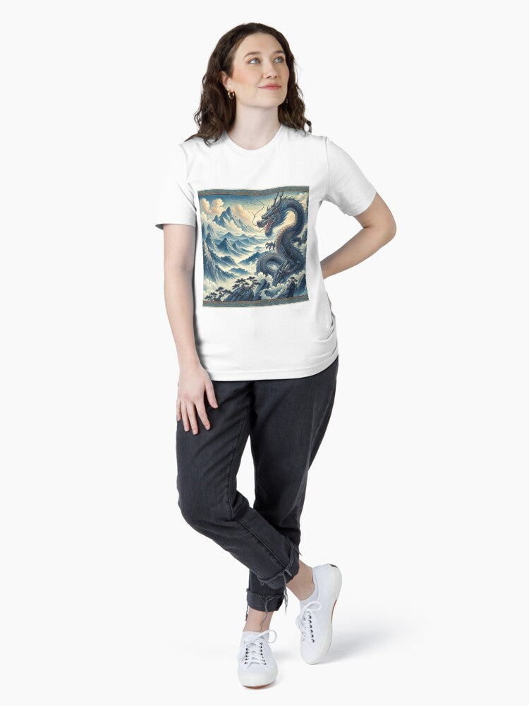 A majestic blue dragon, symbolizing power and good fortune. Essential T-Shirt