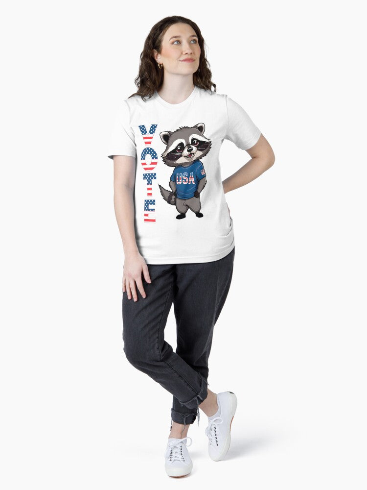4th July Funny Proud American Raccoon US Flag Vote Next President Of The US Essential T-Shirt