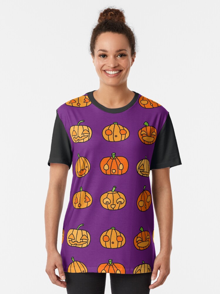 9 orange pumpkins just hanging out on Hallowe'en- up to no good | babyRAGE Item #I0021H Graphic T-Shirt