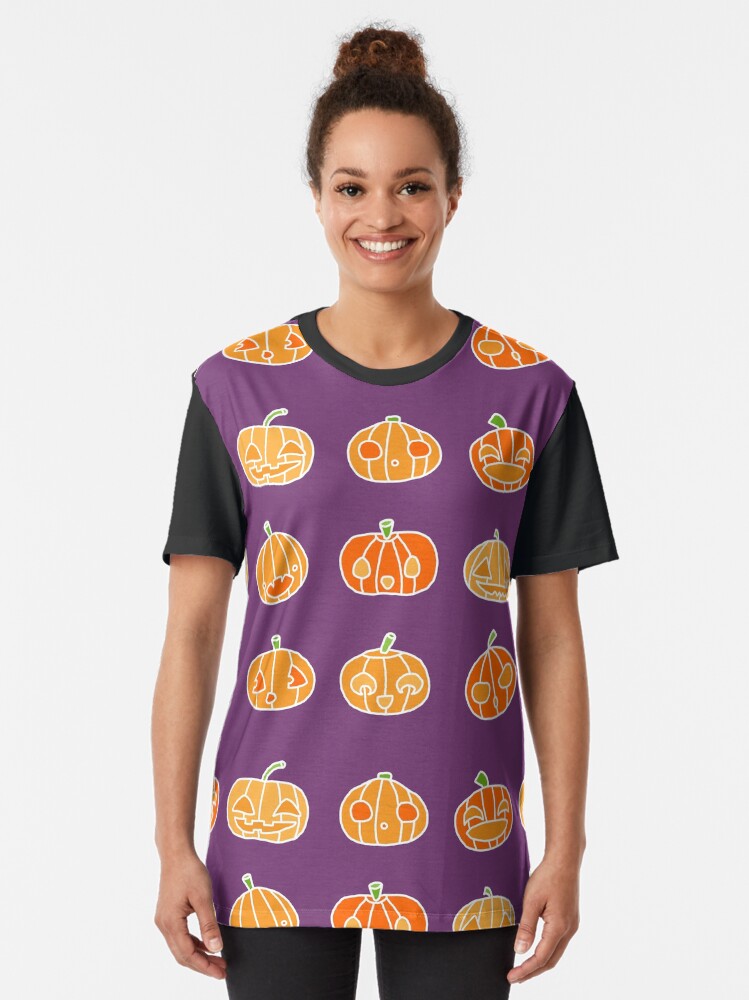 9 orange pumpkins just hanging out on Hallowe'en- up to no good | babyRAGE Item #I0021E Graphic T-Shirt