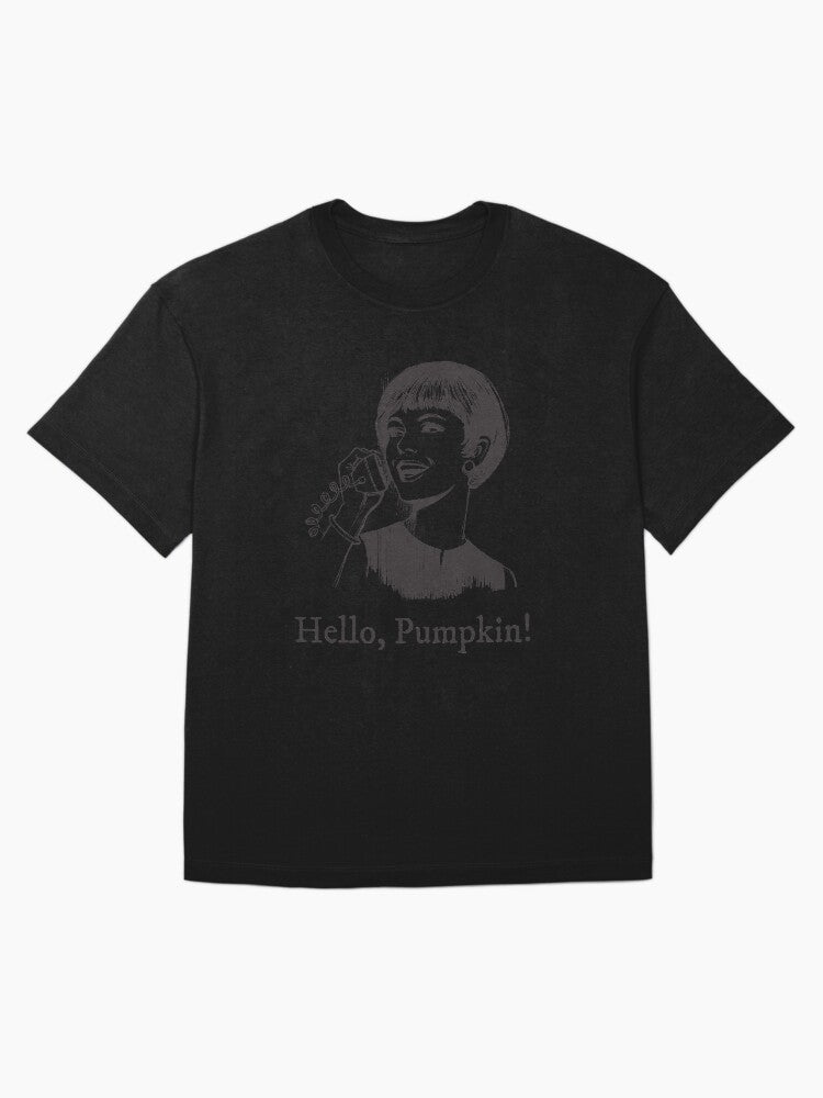 Hello, Pumpkin! | Thanksgiving Holiday | Autumn Harvest | Vintage Woman on Phone Oversized T-Shirt