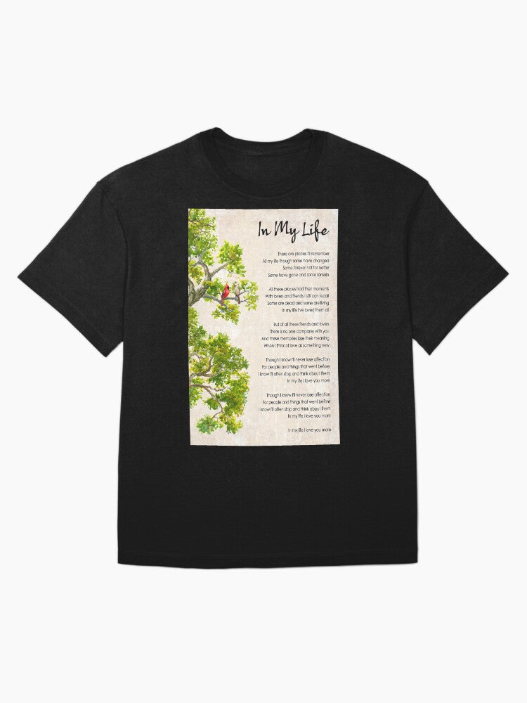 In My Life Lyrics Poster, The Beatles Song Lyrics Poster, Song Poster, Song Lyrics Print, Lyrics Wall Art, vintage music poster, music gifts Oversized T-Shirt Style001