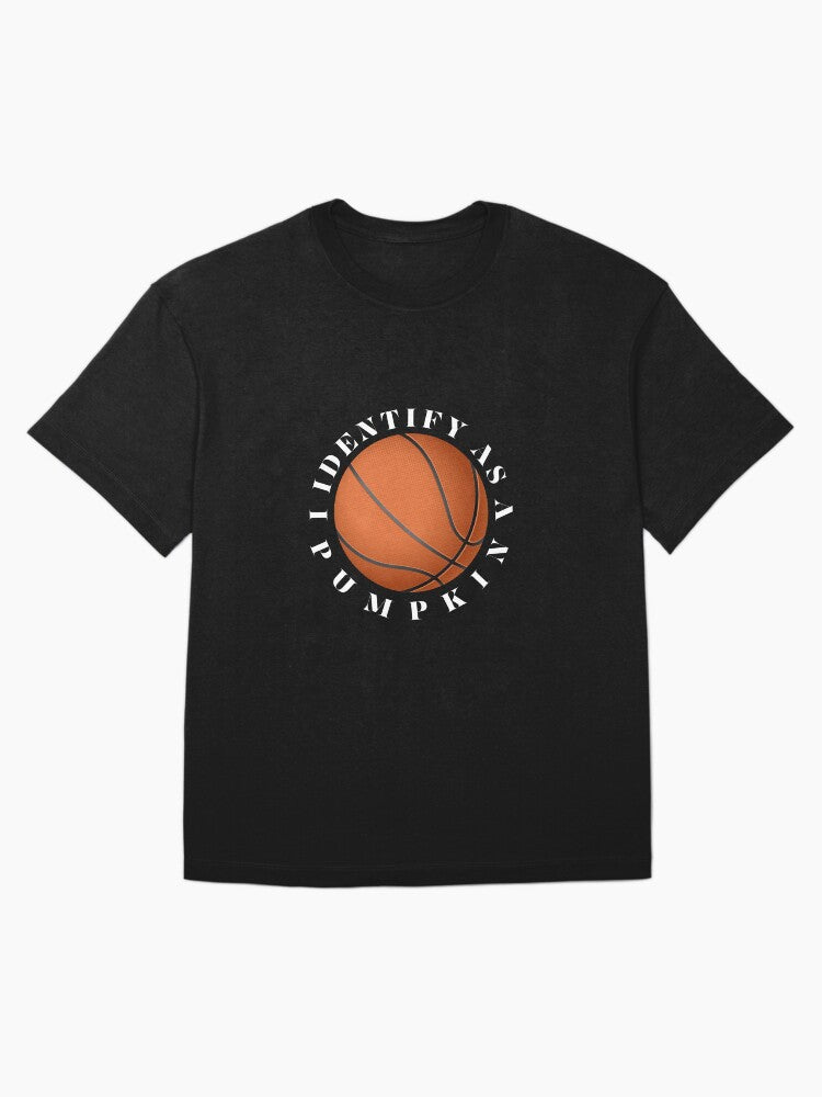 "Thanksgiving Basketball Pumpkin T-Shirt - Embrace the Pumpkin Hoops Spirit" Oversized T-Shirt