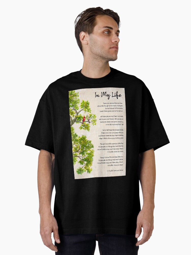 In My Life Lyrics Poster, The Beatles Song Lyrics Poster, Song Poster, Song Lyrics Print, Lyrics Wall Art, vintage music poster, music gifts Oversized T-Shirt Style001