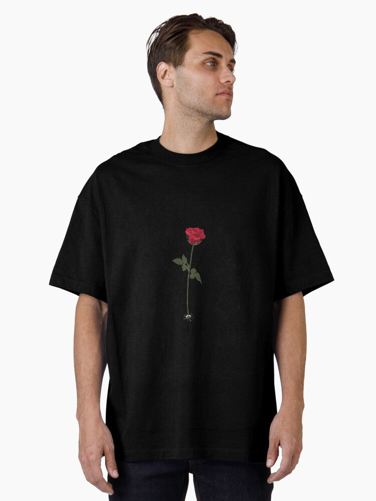 "A red rose grew up out of ice frozen ground" Taylor Swift The Lakes Lineart Oversized T-Shirt
