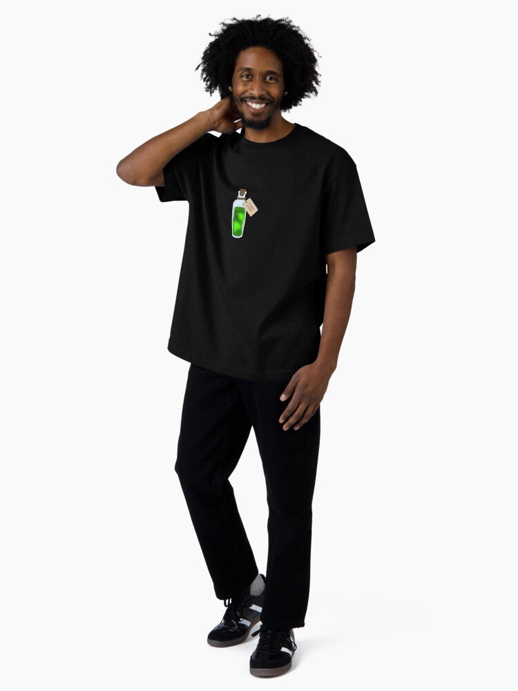 A glass bottle of Dragons breath Oversized T-Shirt