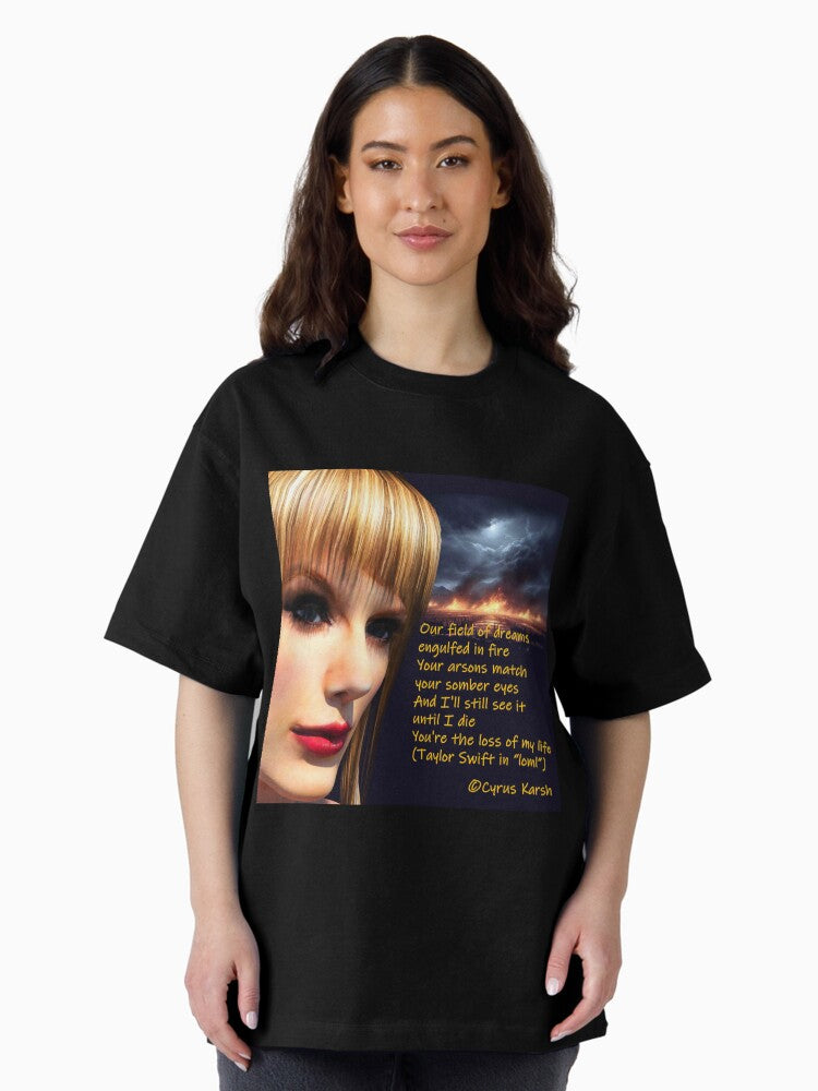 A Painting Illustrating Taylor Swift's "loml" Song Oversized T-Shirt