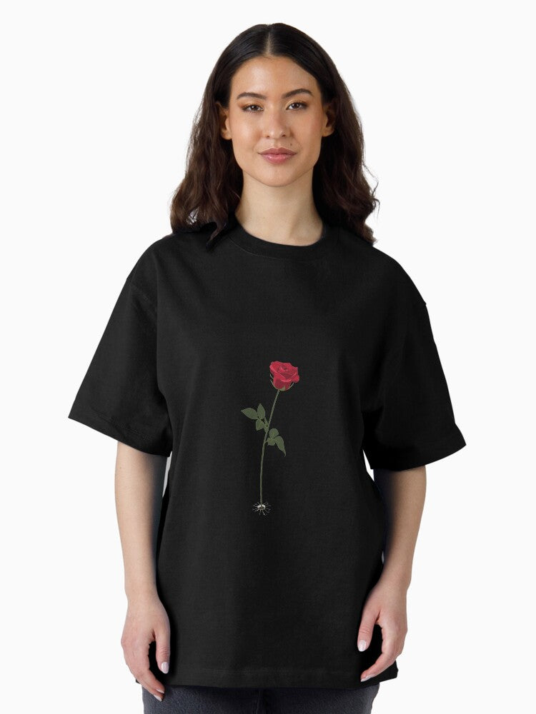 "A red rose grew up out of ice frozen ground" Taylor Swift The Lakes Lineart Oversized T-Shirt