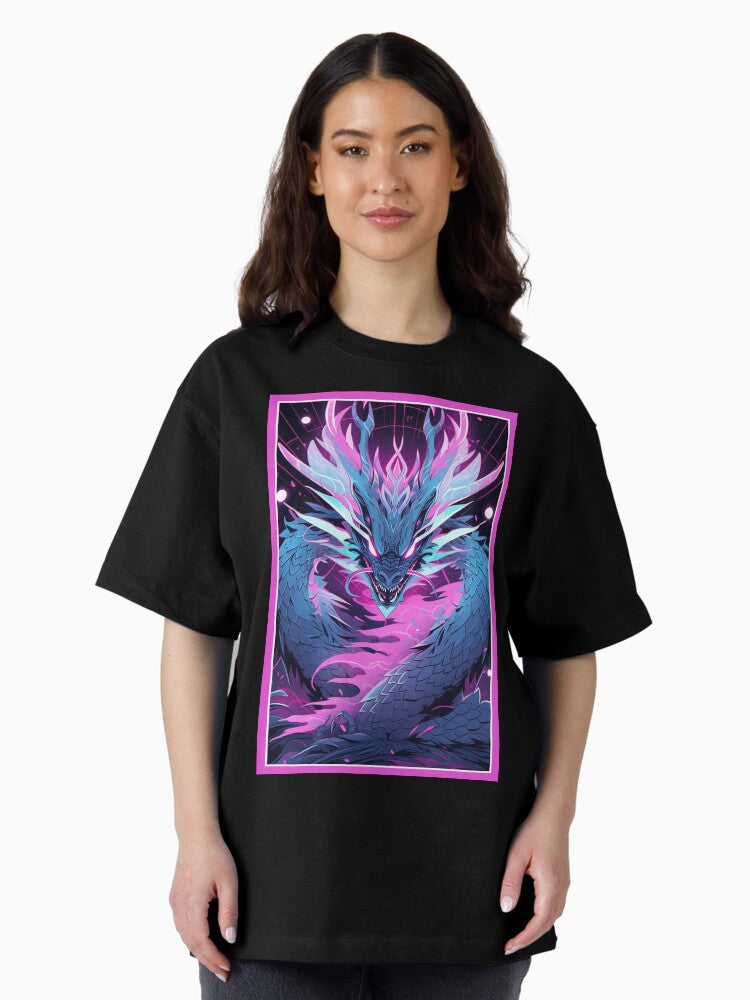 Magical Dragon Art | Fantasy Art | Anime Manga Design Style Oversized T-Shirt Style001
