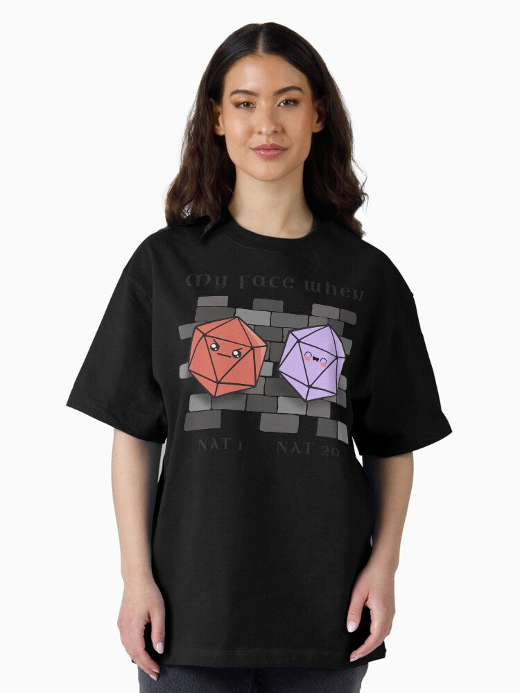 20 Sided Dice Roll Natural D20 Oversized T-Shirt