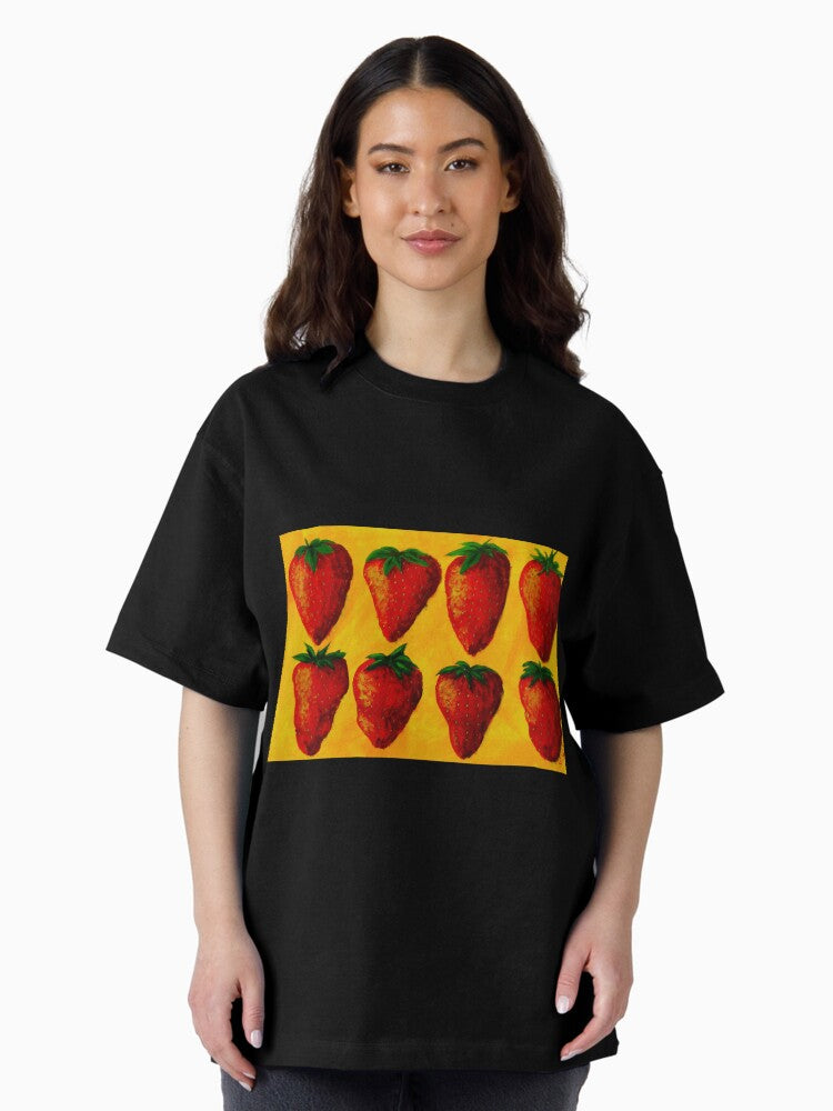 "Strawberry Fields" original pop art painting Oversized T-Shirt