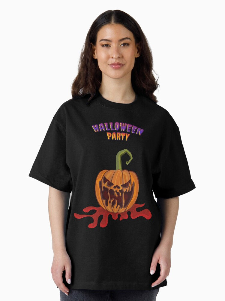 A scary Halloween Pumpkin Oversized T-Shirt