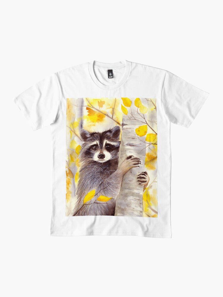 A cute racoon on a birch tree Premium T-Shirt