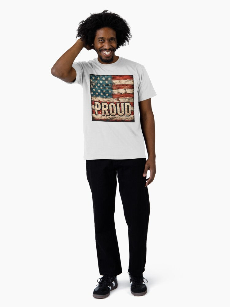 A rustic-style rendition of the US flag Premium T-Shirt