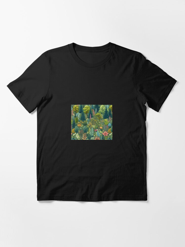 a colorful forest with flowers and ferns Essential T-Shirt