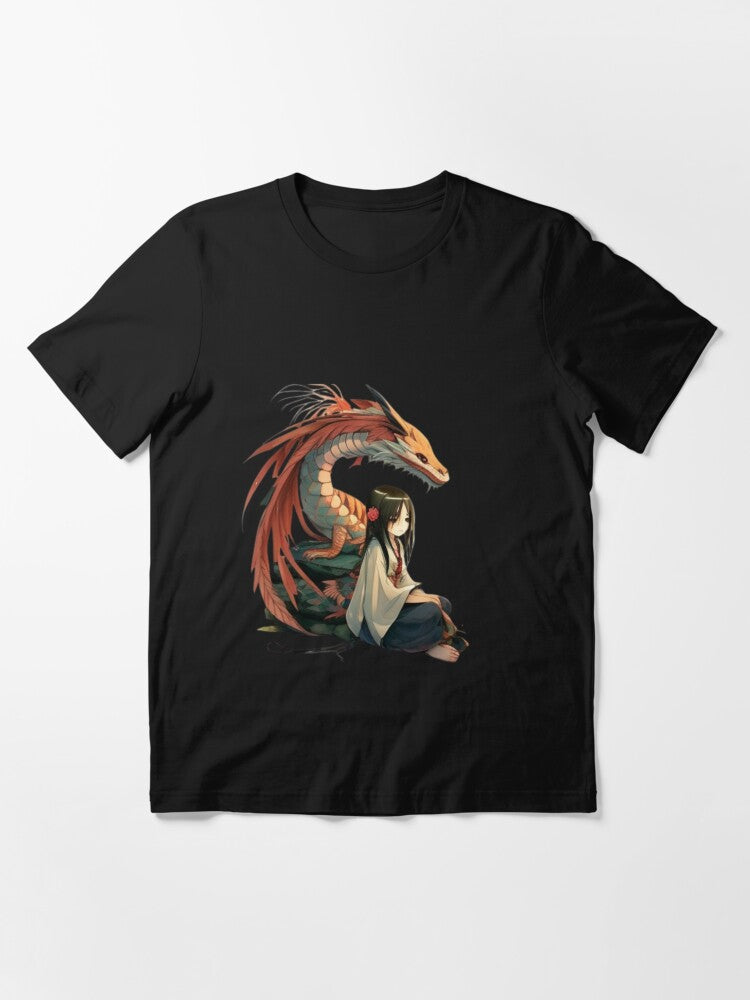 Just A Girl Who Loves Dragons & Anime Cute Dragon Anime Girl Essential T-Shirt