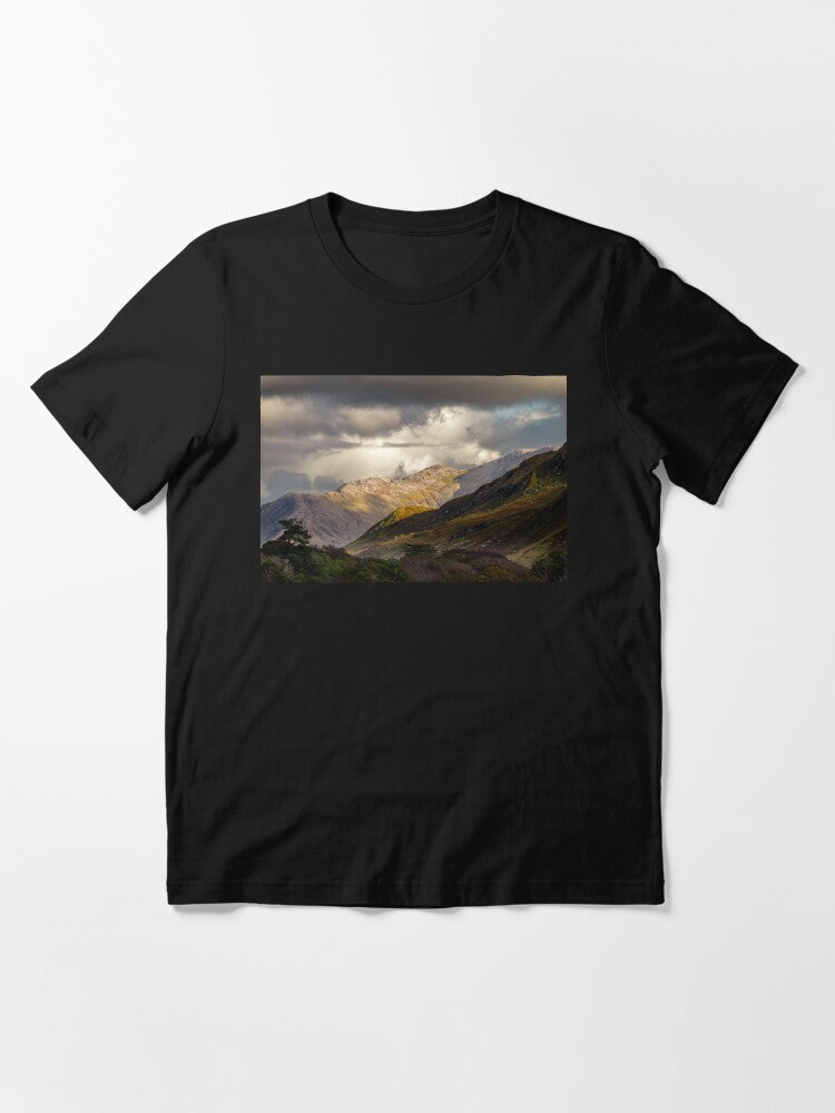 A storm in the sky and the beautiful Connemara Mountains in Galway, Ireland Essential T-Shirt