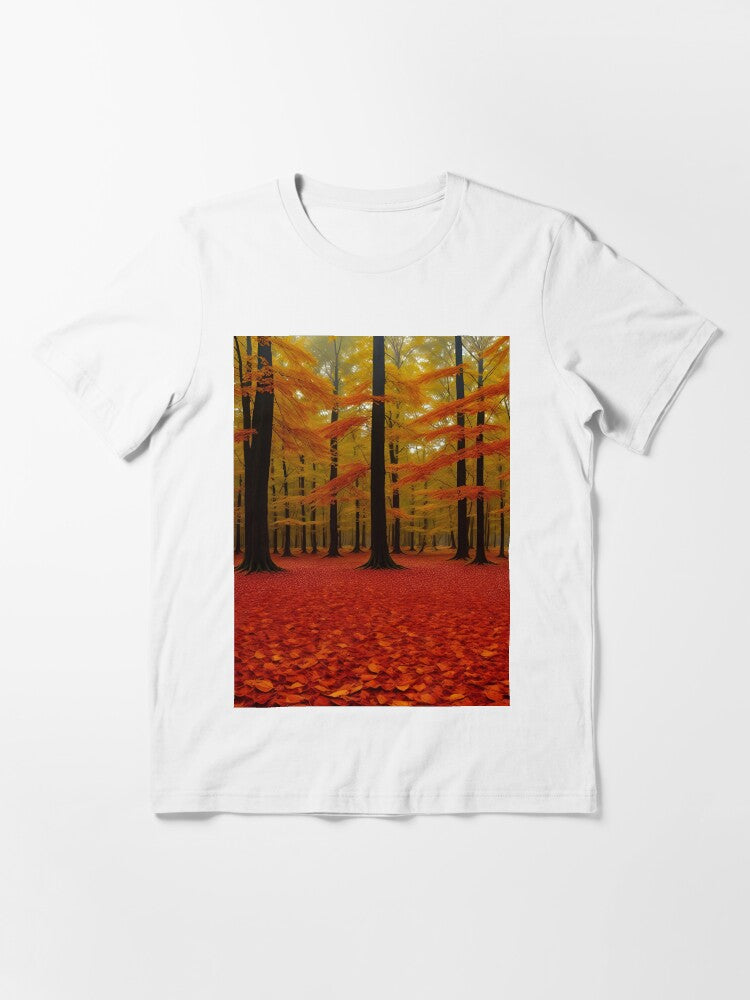 A Colorful Autumn Forest With Falling Leaves Ai Generated Art Essential T-Shirt