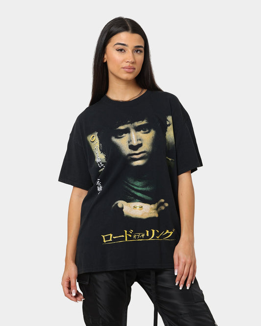 American Thrift X Lord Of The Rings Fellowship T-Shirt Washed Black Style001