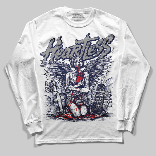 Midnight Navy 3s DopeSkill Long Sleeve T-Shirt Heartless Graphic