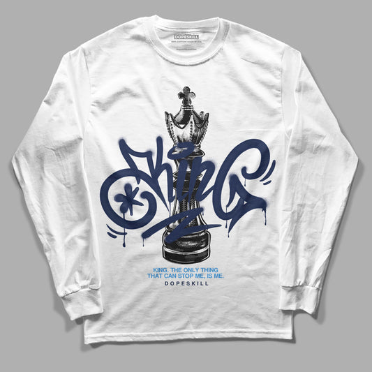 Midnight Navy 3s DopeSkill Long Sleeve T-Shirt King Chess Graphic