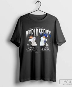 2024 Major League Baseball New York Yankees Aaron Judge East Coast vs. Los Angeles Dodgers Shohei Ohtani West Coast 2024 World Series Matchup T-shirt