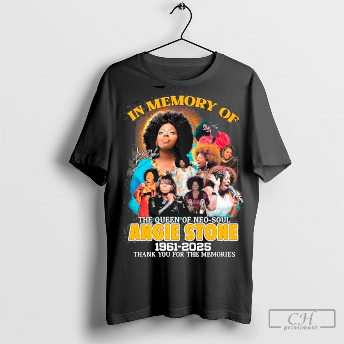 2025 In Memory Of The Queen Of Neo Soul Angie Stone Signature 2025 Thank You For The Memories Shirt