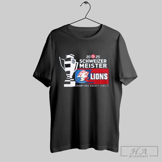 2025 Schweizer Meister Champions Hockey League Zsc Lions T Shirt