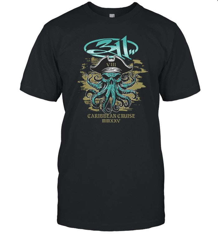 311 Caribbean Cruise 2025 Octopus Pirate T-Shirt