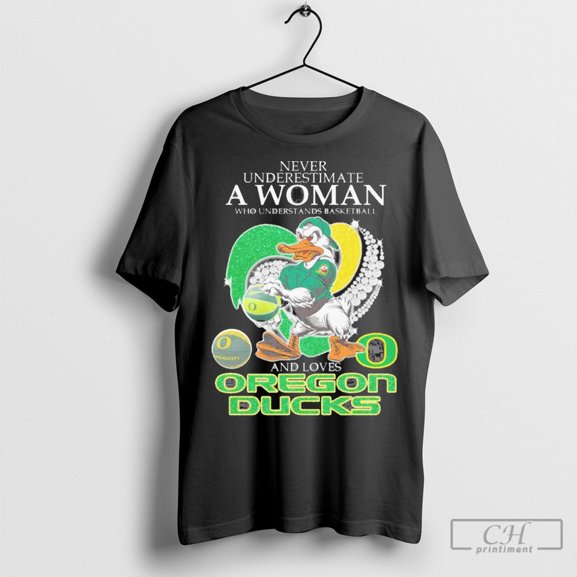 Abc Official Never Underestimate A Woman Who Understands Basketball And Loves Oregon Ducks Mascot Diamond Heart 2025 T Shirt Sweatshirt