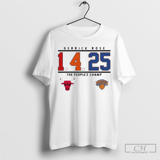 Abc Official New York Knicks And Chicago Bulls 1 4 25 Derrick Rose Day T Shirt Sweatshirt