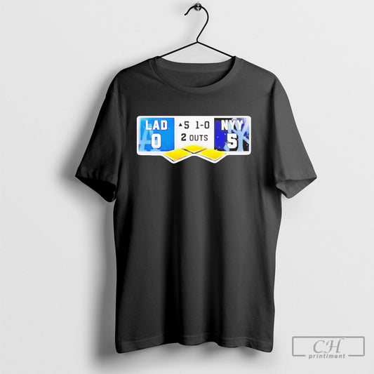 Baseball Scoreboard Lad Vs Nyy 0 5 T Shirt Sweatshirt Poster