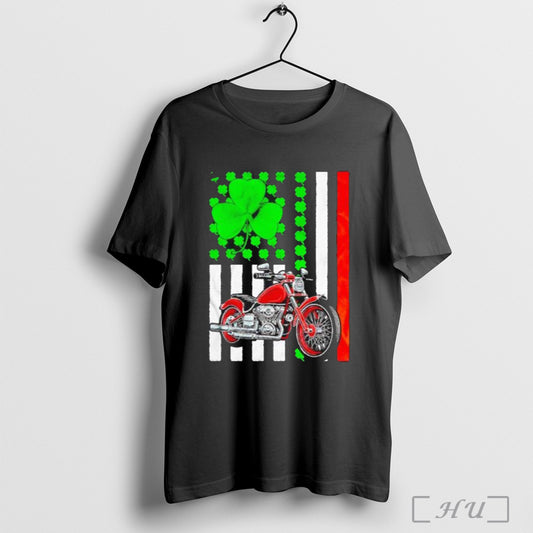 Motorcycle St Patricks Day Irish American Flag T Shirt Sweatshirt