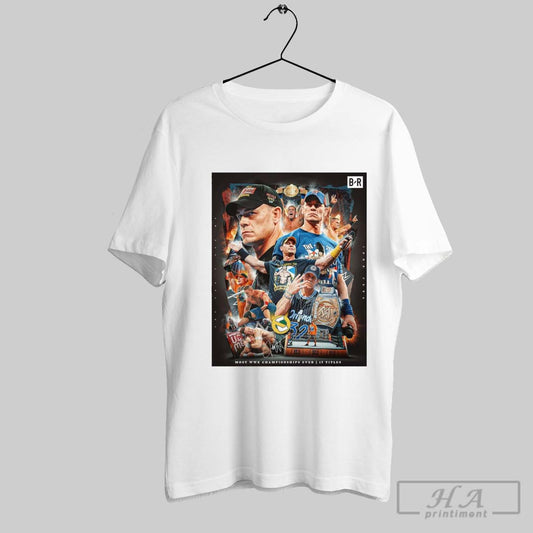 Official Poster John Cena Defeats Cody Rhodes Most Wwe Championships Ever 17 Titles Signature T Shirt