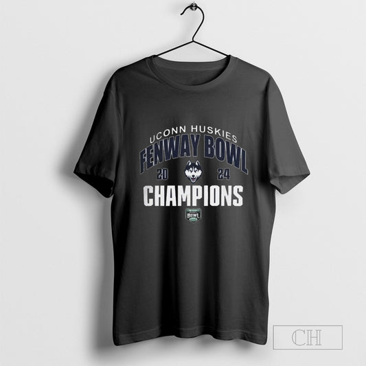 Official Uconn Huskies 2024 Wasabi Fenway Bowl Champions Logo Shirt Sweater