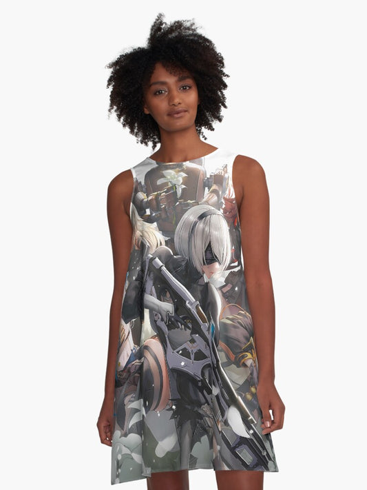 2B, Nier x Goddess of Victory: Nikke Artwork A-Line Dress