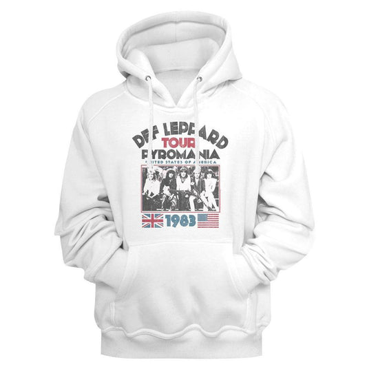 Def Leppard Pyromania Tour White Pullover Hoodie