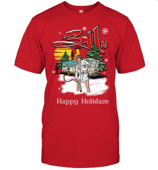 311 Happy holidaze Christmas Day Red Hot T Shirt