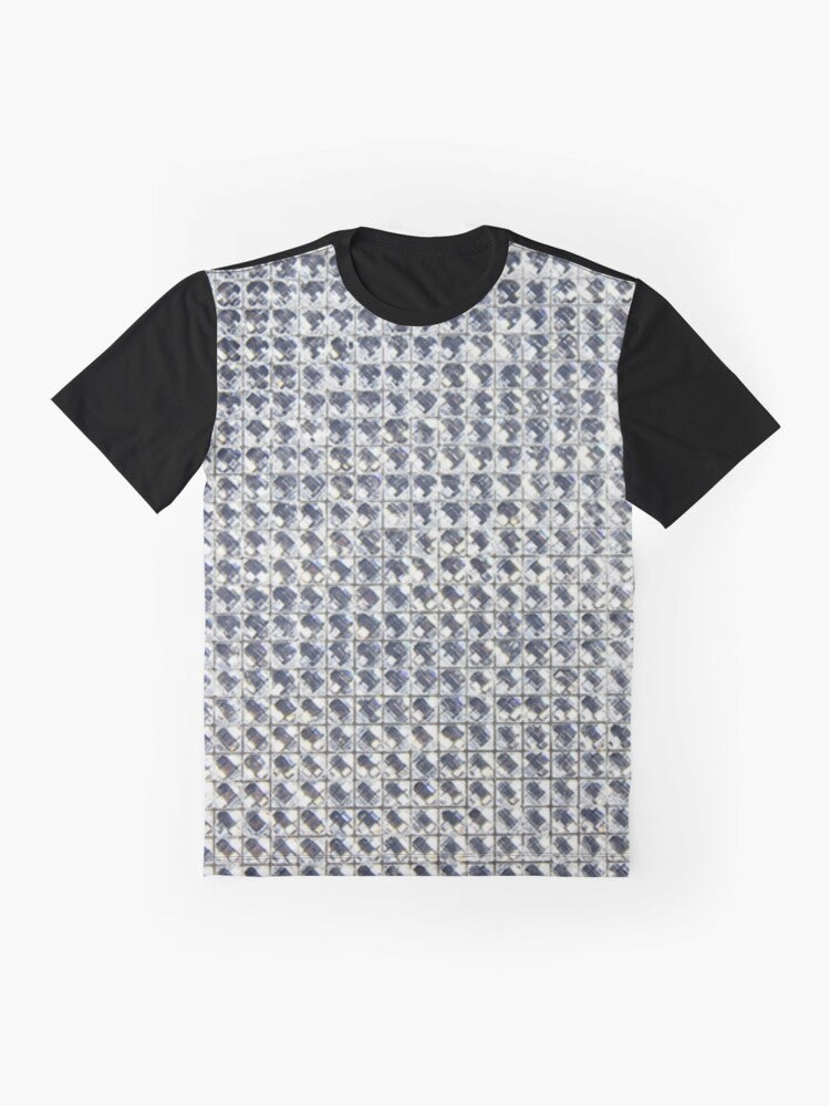 1980s Glove Inspired Sparkly Sequined Design Graphic T-Shirt