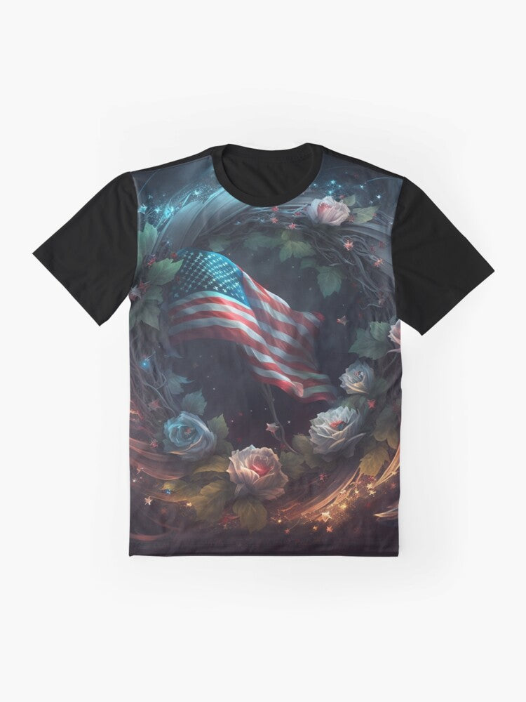 A Wreath of Roses American Patriot Graphic T-Shirt