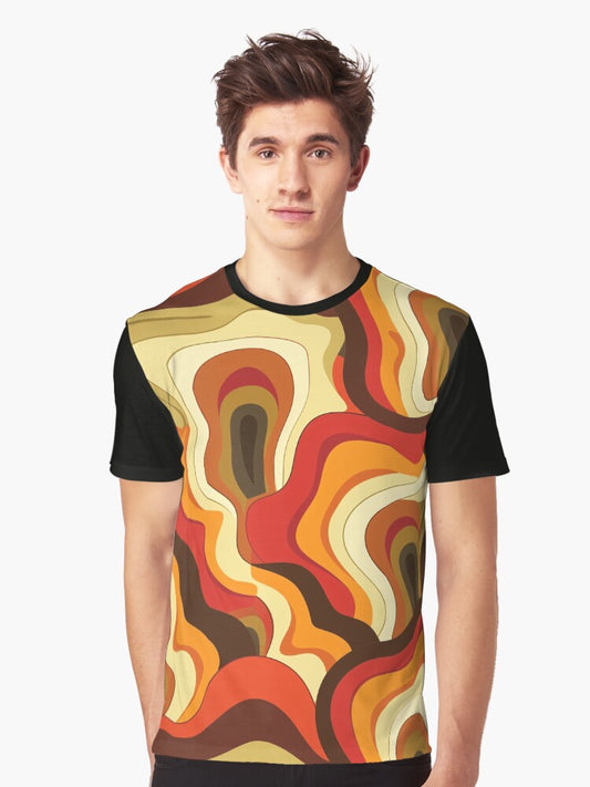 70s Groovy Mushroom Pattern Collection Graphic T-Shirt