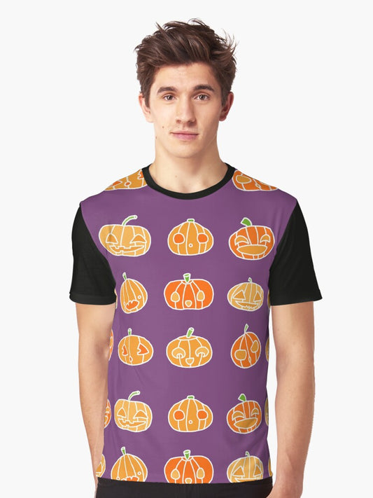 9 orange pumpkins just hanging out on Hallowe'en- up to no good | babyRAGE Item #I0021E Graphic T-Shirt