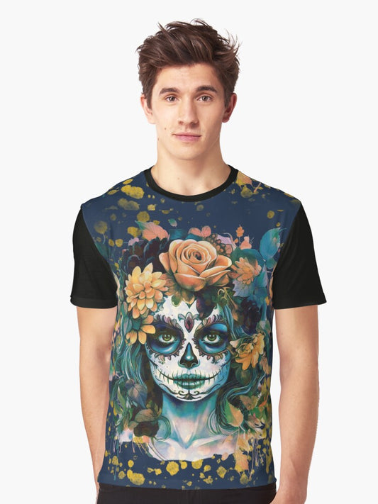 "Autumn Catrina: The Spirit of Fall Graphic T-Shirt