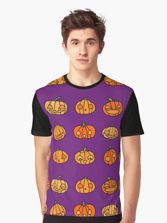9 orange pumpkins just hanging out on Hallowe'en- up to no good | babyRAGE Item #I0021H Graphic T-Shirt
