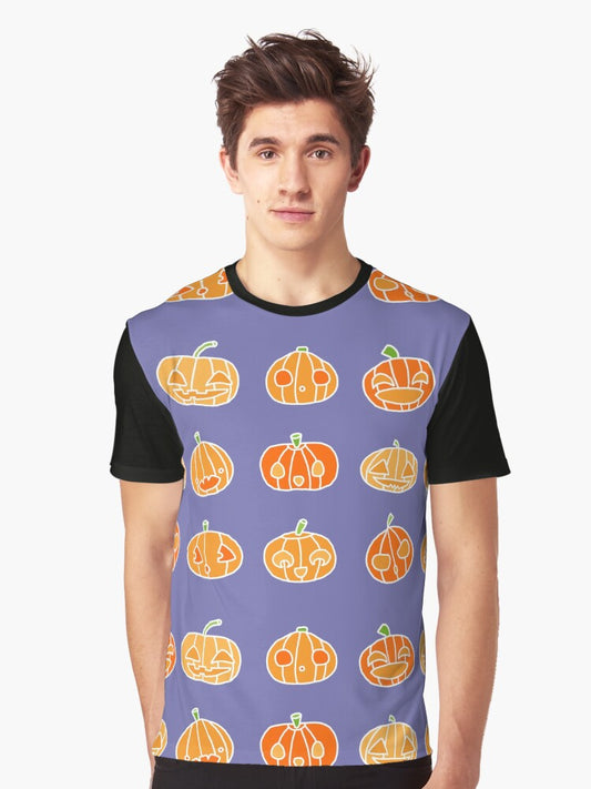 9 orange pumpkins just hanging out on Hallowe'en- up to no good | babyRAGE Item #I0021D Graphic T-Shirt